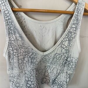 Lululemon Athletica White and Gray Tank Top